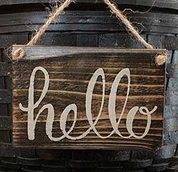 Hello Hand Lettered Sign (Onyx)