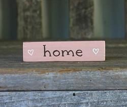 Home Mini Stick Sign with Hearts (Or Custom Word)