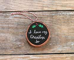 I love My Grandma So Wood Slice Ornament (or custom name)