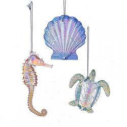Iridescent Seashell, Turtle, or Seahorse Ornament