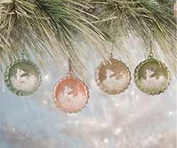 Pastel Leaping Stag Indent Ornaments (Set of 4)