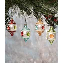 Vintage Teardrop Indent Ornaments (Set of 4)