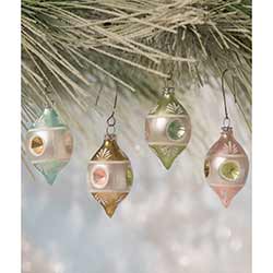 Pastel Teardrop Indent Ornaments (Set of 4)