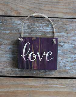 Love Sign Ornament (Purple)