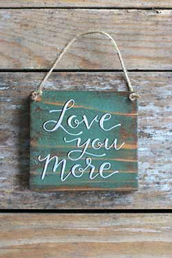 Love You More Sign (Green & Purple)