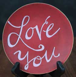 Love You Hand Painted Decorative Plate