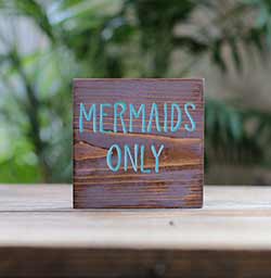 Mermaids Only Shelf Sitter Sign