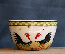 Hen Couple Ceramic Bowl
