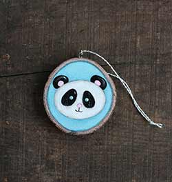 Panda Wood Slice Ornament (Personalized)