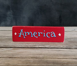 Our Backyard Studio America Mini Stick Shelf Sitter with Stars
