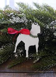 Pit Bull Ornament with Wreath