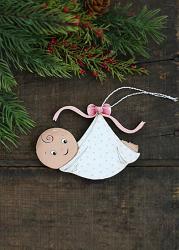 Special Delivery Baby Ornament - Pink