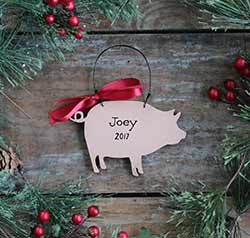 Pig Ornament - Pink (Personalized)