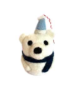 Polar Bear Tufted Wool Ornament