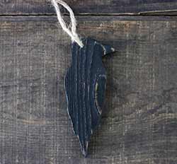 Rustic Wooden Crow Ornament