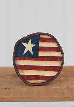 Americana Wood Slice Ornament
