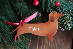 Dachshund Christmas Ornament - Red (Personalized)