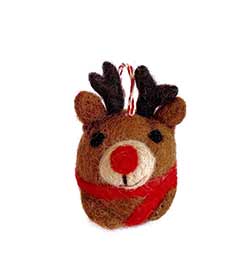 Reindeer Tufted Wool Ornament
