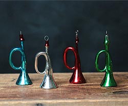 Retro Glass Horn Ornament