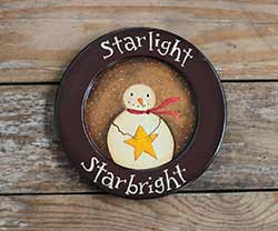 Starlight Starbright Snowman Wood Plate