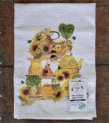 Bee Kind & Sunflowers Tiered Tray Flour Sack Towel