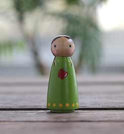 Red Apple Girl Peg Doll (or Ornament)