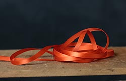 Orange Single Faced Poly Satin Ribbon, 1/4 inch