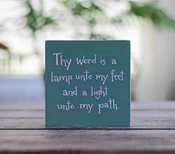 Thy Word Is A Lamp Unto My Feet Sign - Green/Pink