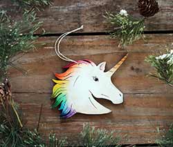 Unicorn Ornament - Rainbow (Personalized)