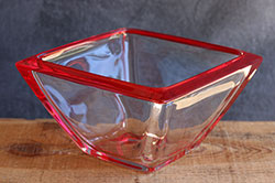 Small Waither Glass Square Bowl - Red