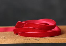 The Weed Patch Red Velvet Ribbon, 3/8 inch