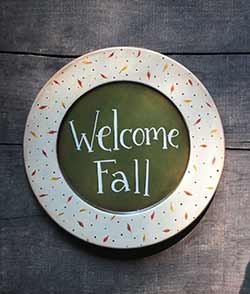 Welcome Fall with Leaves Plate