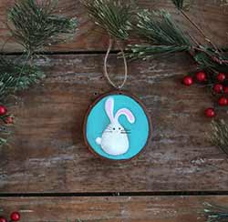Bunny Wood Slice Ornament (Personalized)