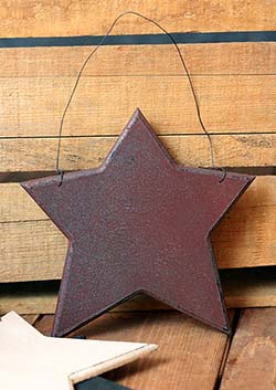 Wood Star Ornament - Burgundy