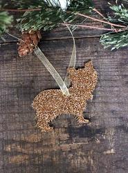 Gold Glitter Yorkshire Terrier Ornament