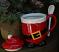 Santa Holiday Lidded Mug with Spoon, by Hanna's Handiworks