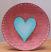 Aqua Scripted Heart Hand-painted Plate, by Our Backyard Studios in Mill Creek, WA