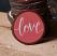 Pink Love Hand-Lettered Wood Slice Ornament, by Our Backyard Studios in Mill Creek, WA