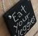 Eat Your Veggies Hand-Lettered Wood Sign, by Our Backyard Studio in Mill Creek, WA