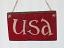 Red USA Small Wooden Sign, by Our Backyard Studio in Mill Creek, WA