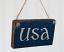 Blue USA Small Wooden Sign, by Our Backyard Studio in Mill Creek, WA