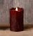 5 inch Burgundy Primitive Flameless Pillar Candle
