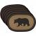 Decorate your table with the rustic oval Wyatt Bear Jute Placemat Set, featuring a traditional lodge look of a black bear over a solid dark tan center.  Sold as a set of 6.