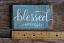 Teal Blessed Sign Ornament with Vine