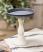 9.5 inch Distressed White Pedestal Candle Tray