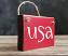Red USA Small Wooden Sign