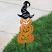 Pumpkin Stack with Witch Hat Garden Stake