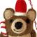 Brown Bear with Candy Cane Tufted Wool Ornament