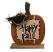 Distressed Wood Pumpkin with Crow on Base