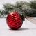 Red Ribbed Glass 2 inch Ball Ornament